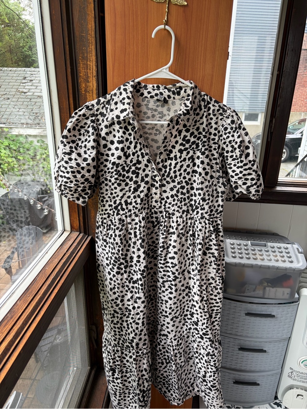 ASOS Black and White Spot Midi Dress
